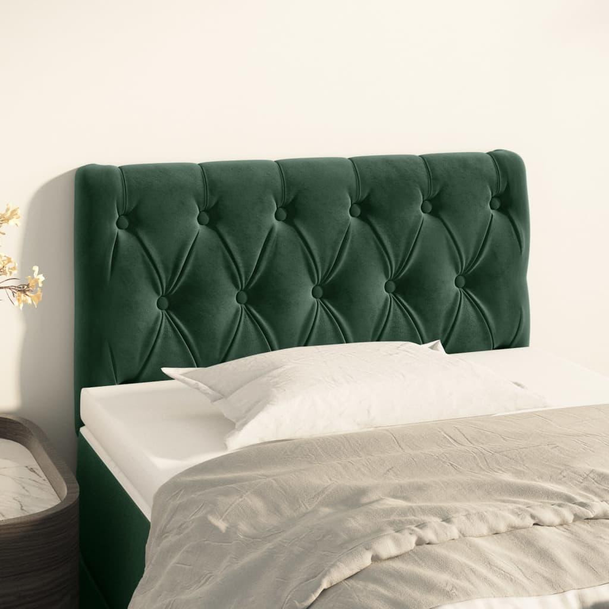 Voir la diapositive 1 : VIDAXL Tete de lit Vert fonce 80x7x78/88 cm Velours