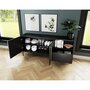 Voir la diapositive 3 : BEST MOBILIER Felicia - buffet bas - noir - 2 portes, 1 tiroir et 1 niche - 180 cm