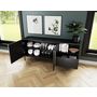 Voir la diapositive 3 : BEST MOBILIER Felicia - buffet bas - noir - 180 cm