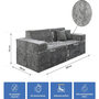 Voir la diapositive 3 : Habitat et Jardin Canapé droit modulable en tissu texturé  Lusso  - 3 places - Gris