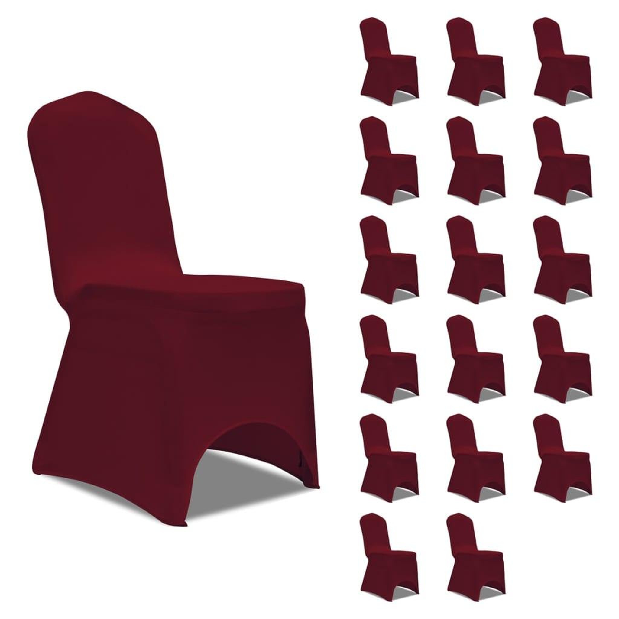 VIDAXL Housses elastiques de chaise Bordeaux 18 pcs