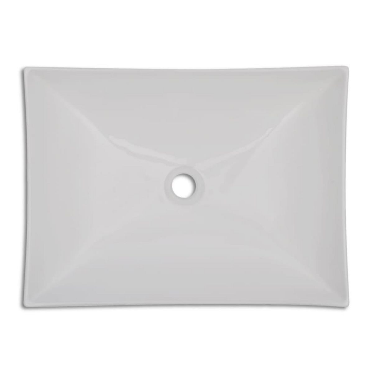 VIDAXL Lavabo de salle de bain en ceramique Blanc brillant