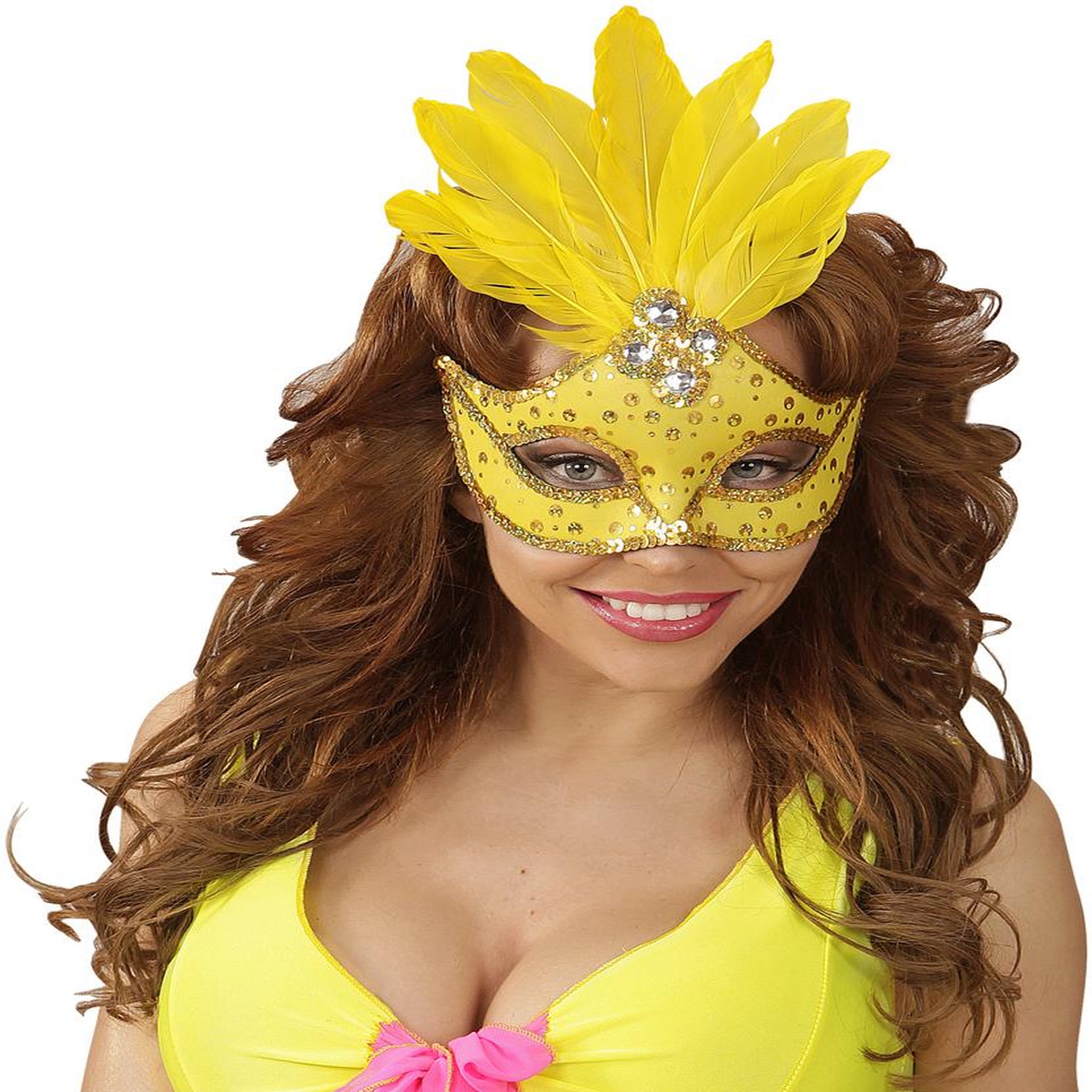 Voir la diapositive 1 : WIDMANN Masque Loup Jaune Brésil - Adulte