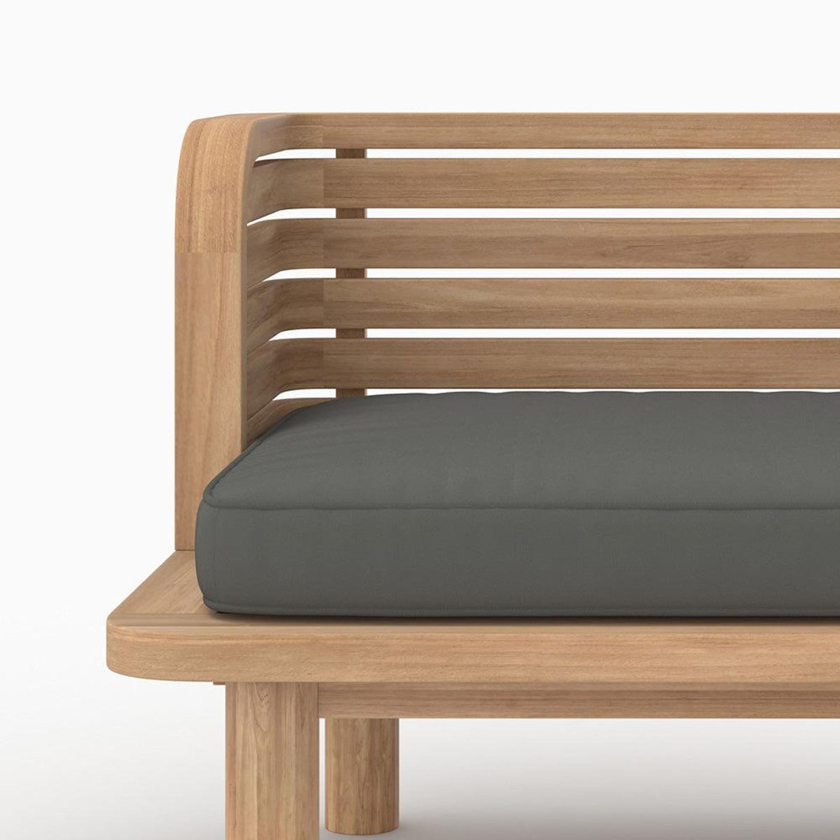 Rendez vous déco Salon de jardin 3 places en bois de teck et tissu gris-Kilda