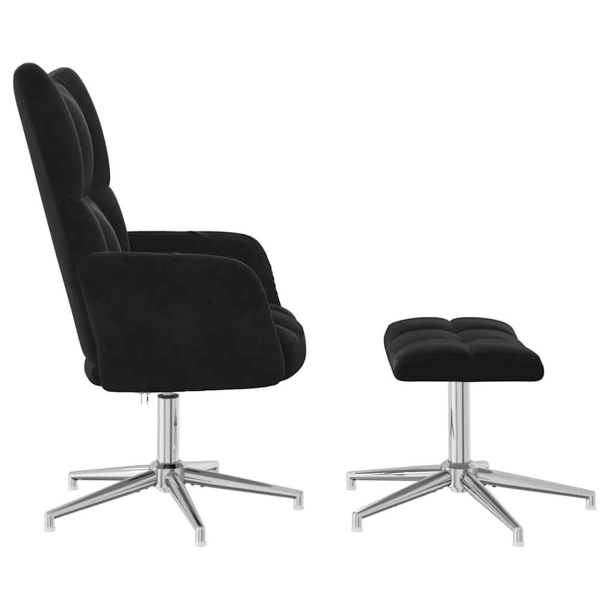 Voir la diapositive 4 : VIDAXL Chaise de relaxation avec tabouret Noir Velours