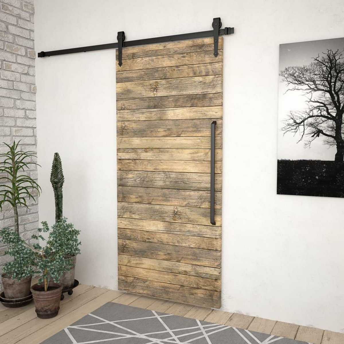VIDAXL Kit de quincaillerie de porte coulissante 183 cm Acier Noir