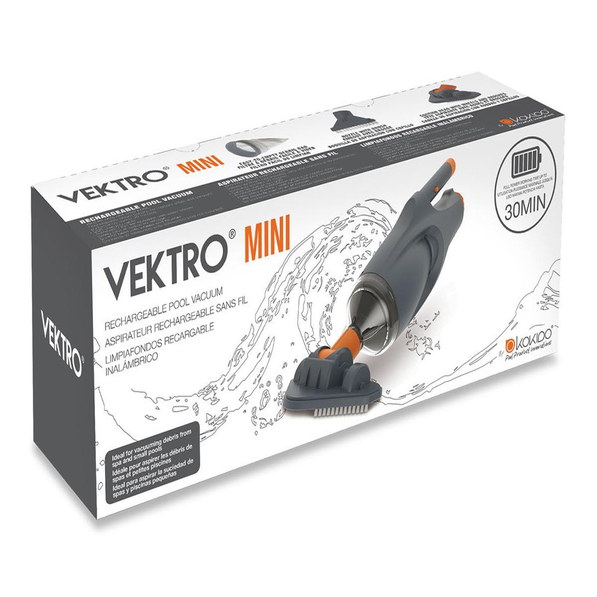 Voir la diapositive 3 : Kokido Aspirateur de piscine électrique rechargeable - ev06cbx