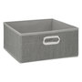 Voir la diapositive 3 : TOILINUX Lot de 2 Boites de rangement en tissu l.31 x h. 15 cm - Gris clair chiné