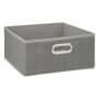 Voir la diapositive 3 : TOILINUX Lot de 2 Boites de rangement en tissu l.31 x h. 15 cm - Gris clair chiné