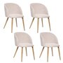 Voir la diapositive 1 : TOILINUX Lot de 4 chaises en velours côtelé et pieds effet hêtre CELESTE