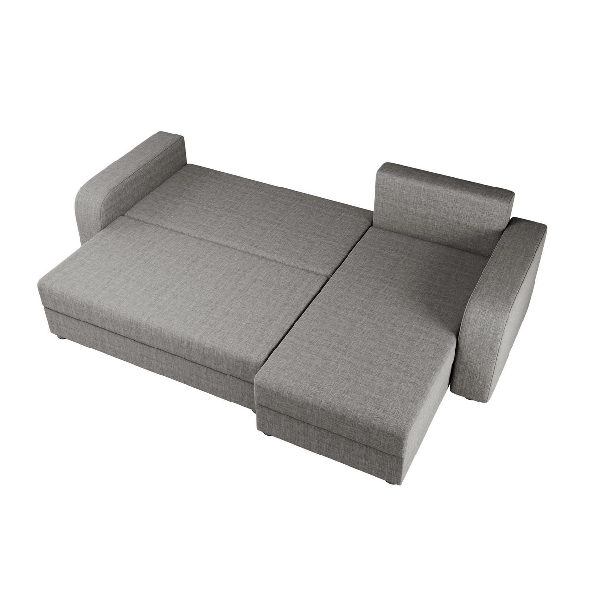 BEST MOBILIER Harvey - canapé d'angle réversible 4 places convertible avec coffre en tissu