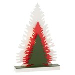 Paris Prix Déco Sapins à LED en Bois  Hiver  44cm Multicolore