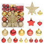 Voir la diapositive 1 : VIDAXL Ensemble de boules de Noël 70 pcs Dore et rouge