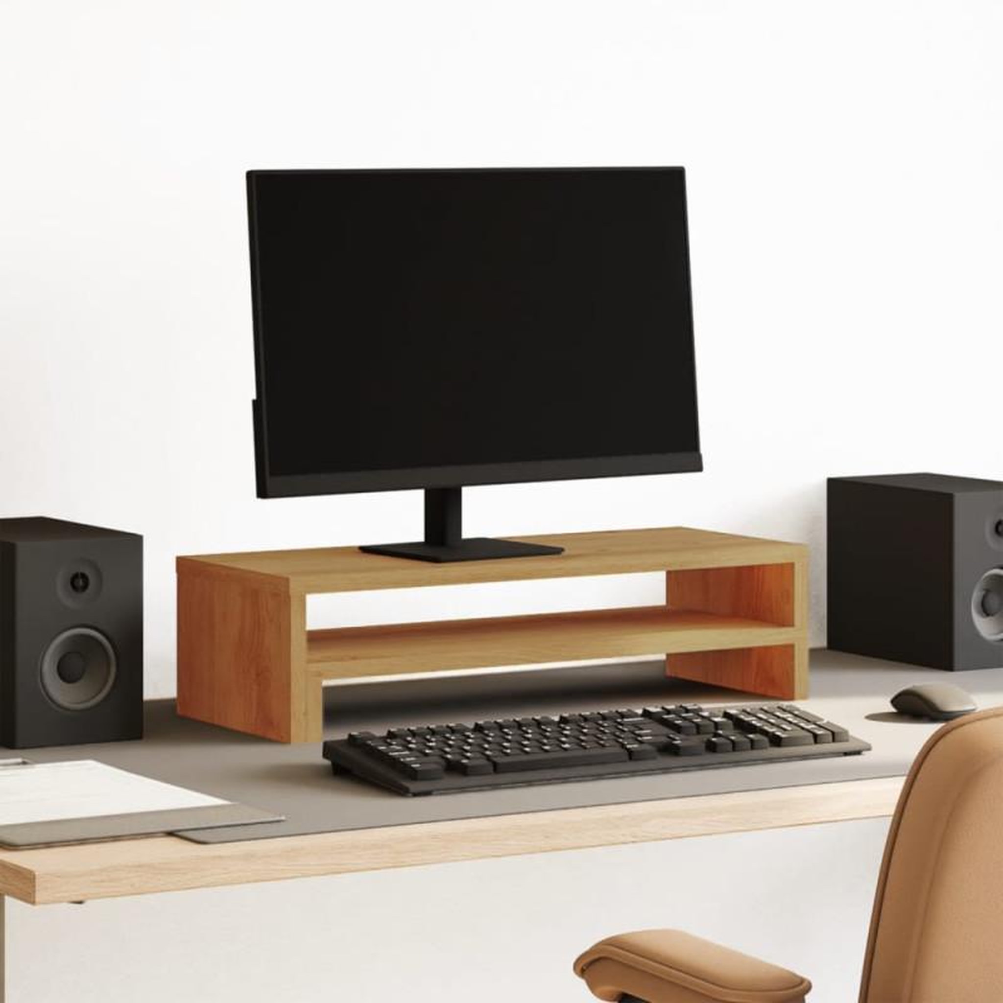 VIDAXL Support de moniteur chêne artisanal 54x22x15 cm bois ingénierie