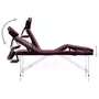 VIDAXL Table de massage pliable 4 zones Aluminium Violet vin