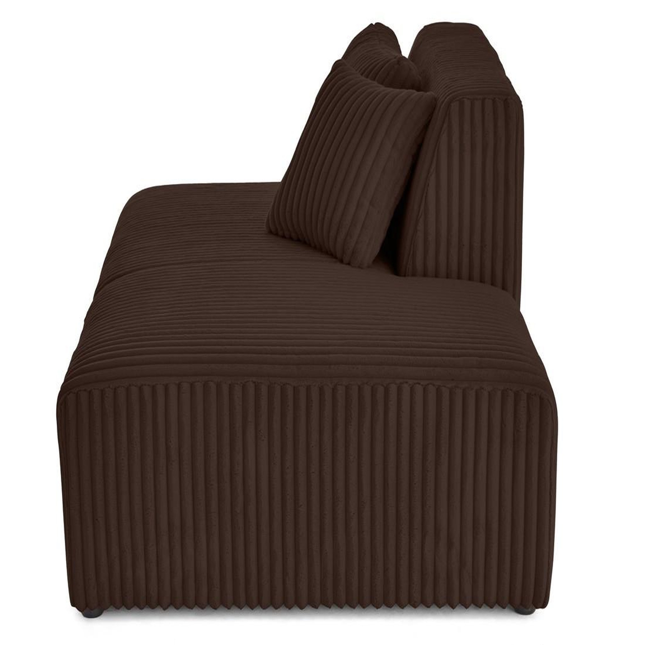 Voir la diapositive 2 : LISA DESIGN Victoire - module d'assise droit en velours côtelé grosses côtes