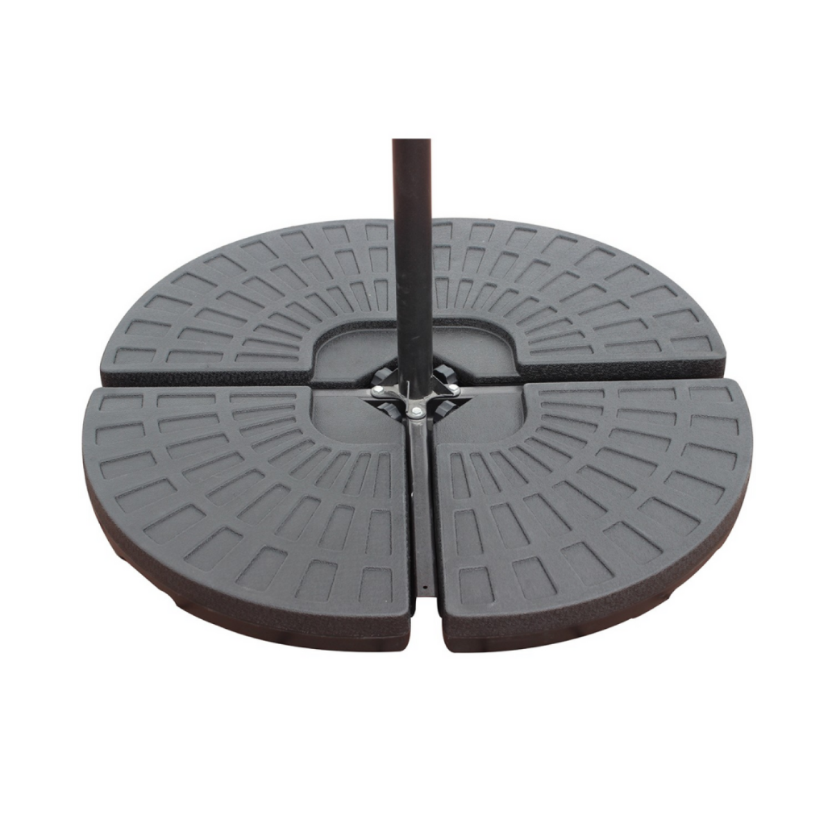 CONCEPT USINE Ensemble parasol marron 3x3m et 4 dalles à lester PALATINO