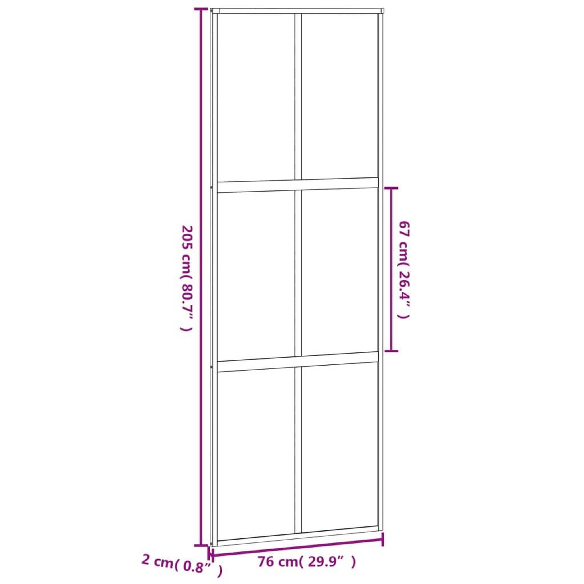 Voir la diapositive 6 : VIDAXL Porte coulissante blanc 76x205 cm verre trempe aluminium