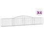 Voir la diapositive 2 : VIDAXL Paniers a gabions arques 4 pcs 400x30x60/80 cm Fer galvanise