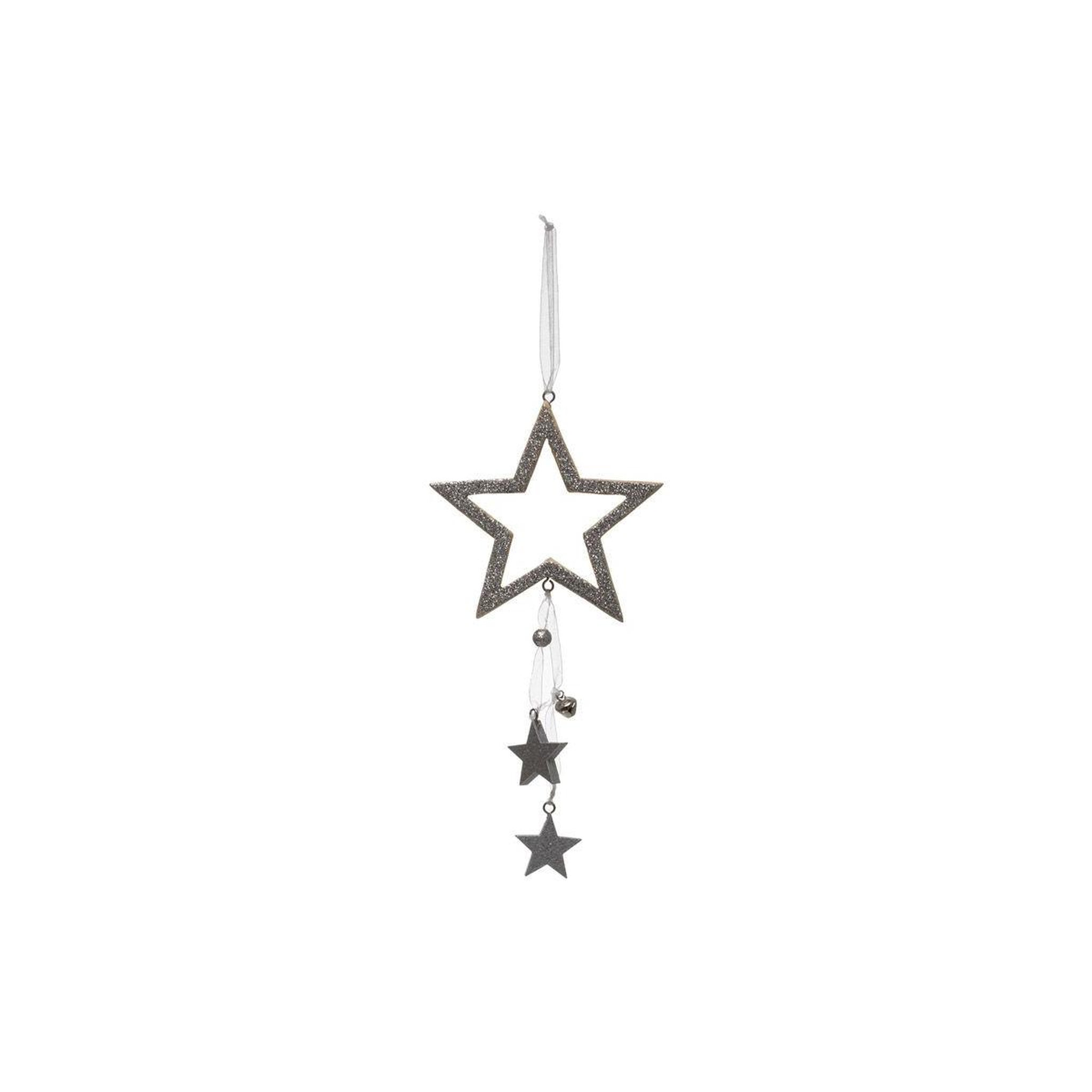 FEERIC LIGHT & CHRISTMAS Sujet de noël étoile  polaire  24cm argent