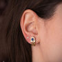 Voir la diapositive 2 : L'ATELIER D'AZUR Boucles d'Oreilles Or 18 Carats 750 Jaune Saphirs et Zirconiums - Collection Panthère