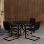 Voir la diapositive 3 : Paris Prix Ensemble Table de Jardin & 4 Chaises  Chios  90cm Noir