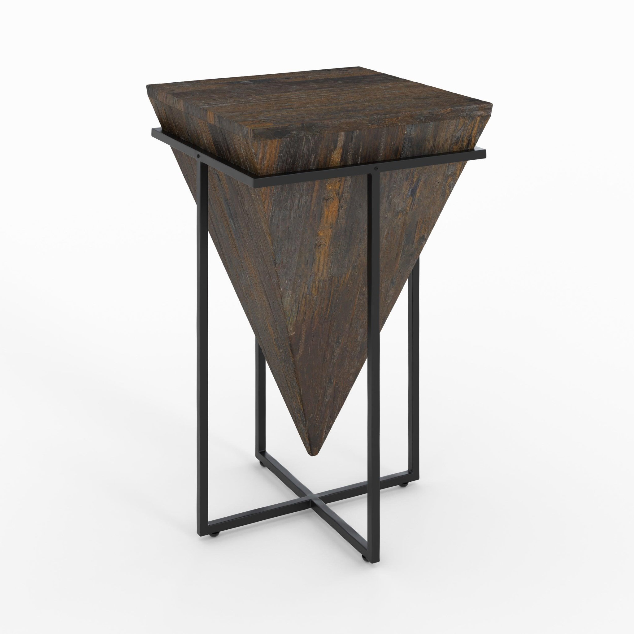 MAISON PAVANE Grande table d'appoint en bois et métal-Shanghai