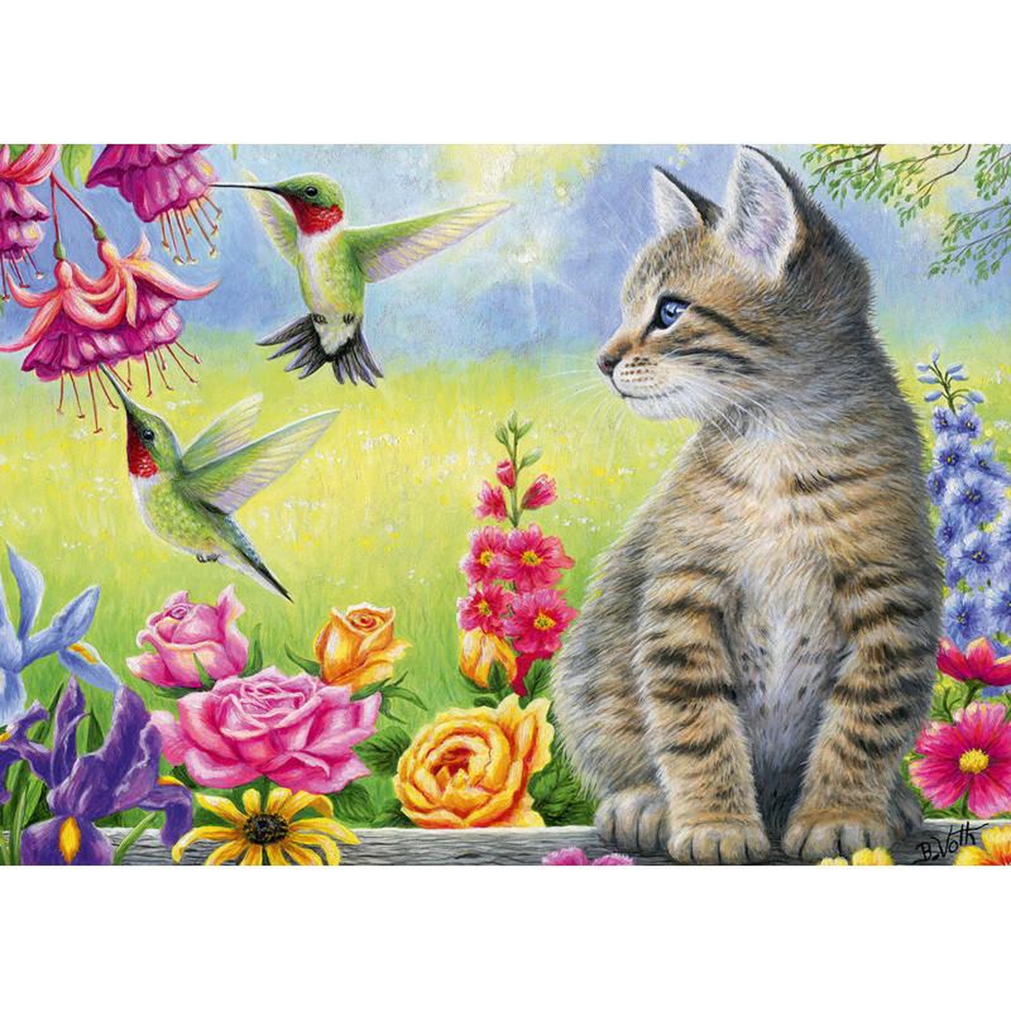 Voir la diapositive 2 : ALIZE Puzzle adulte 500 pièces Chat dans le jardin paysage nature – Alizé