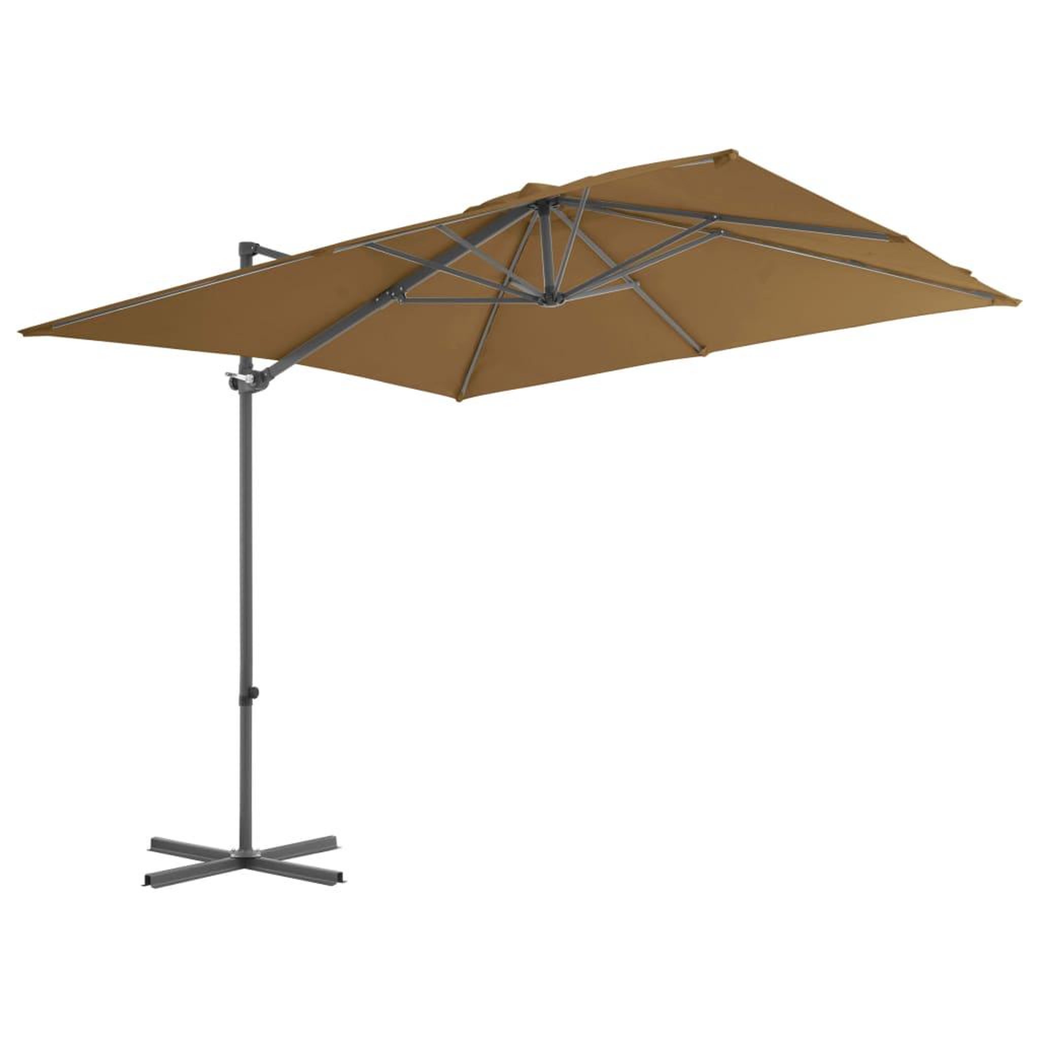 Voir la diapositive 2 : VIDAXL Parasol de jardin avec base portable taupe