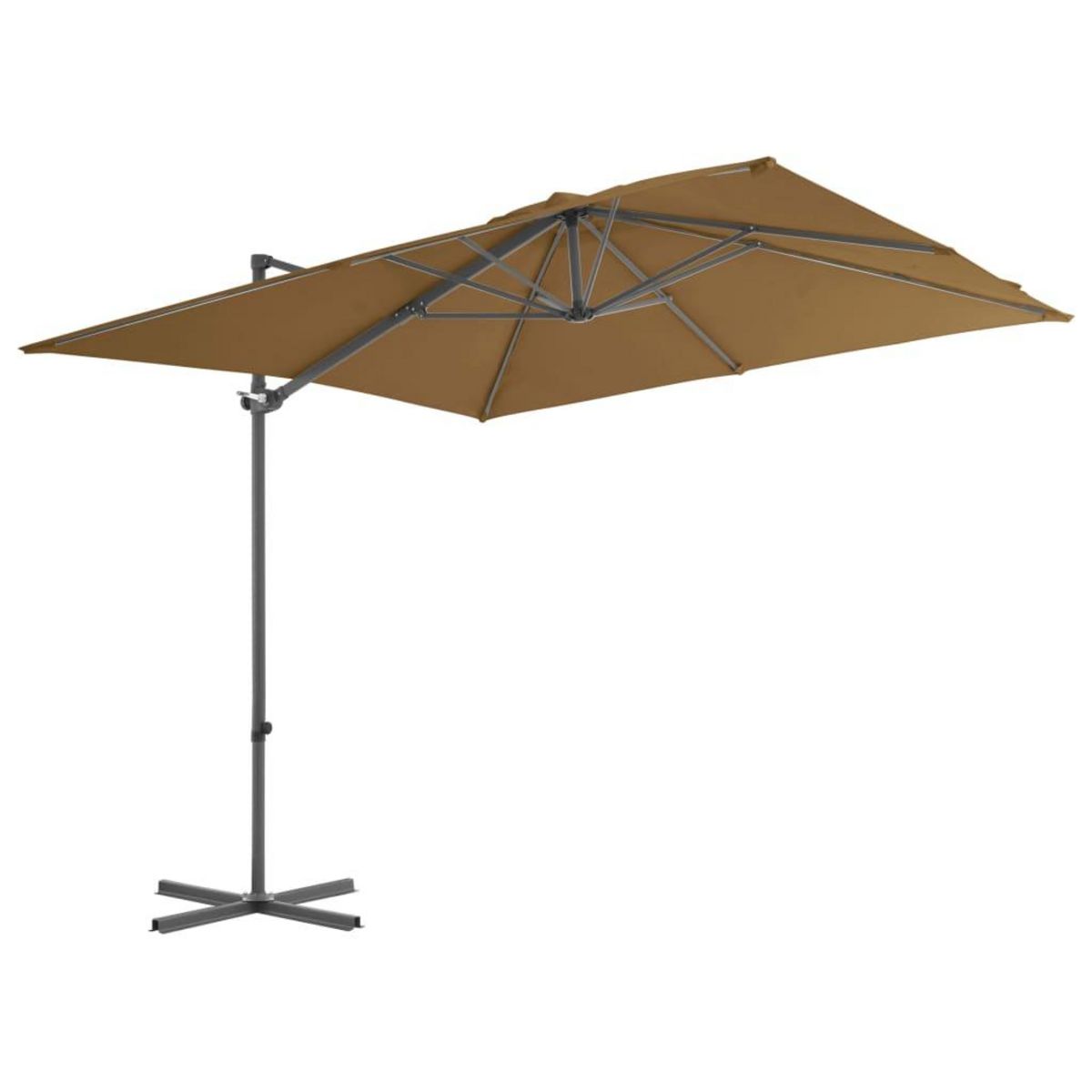 VIDAXL Parasol de jardin avec base portable taupe