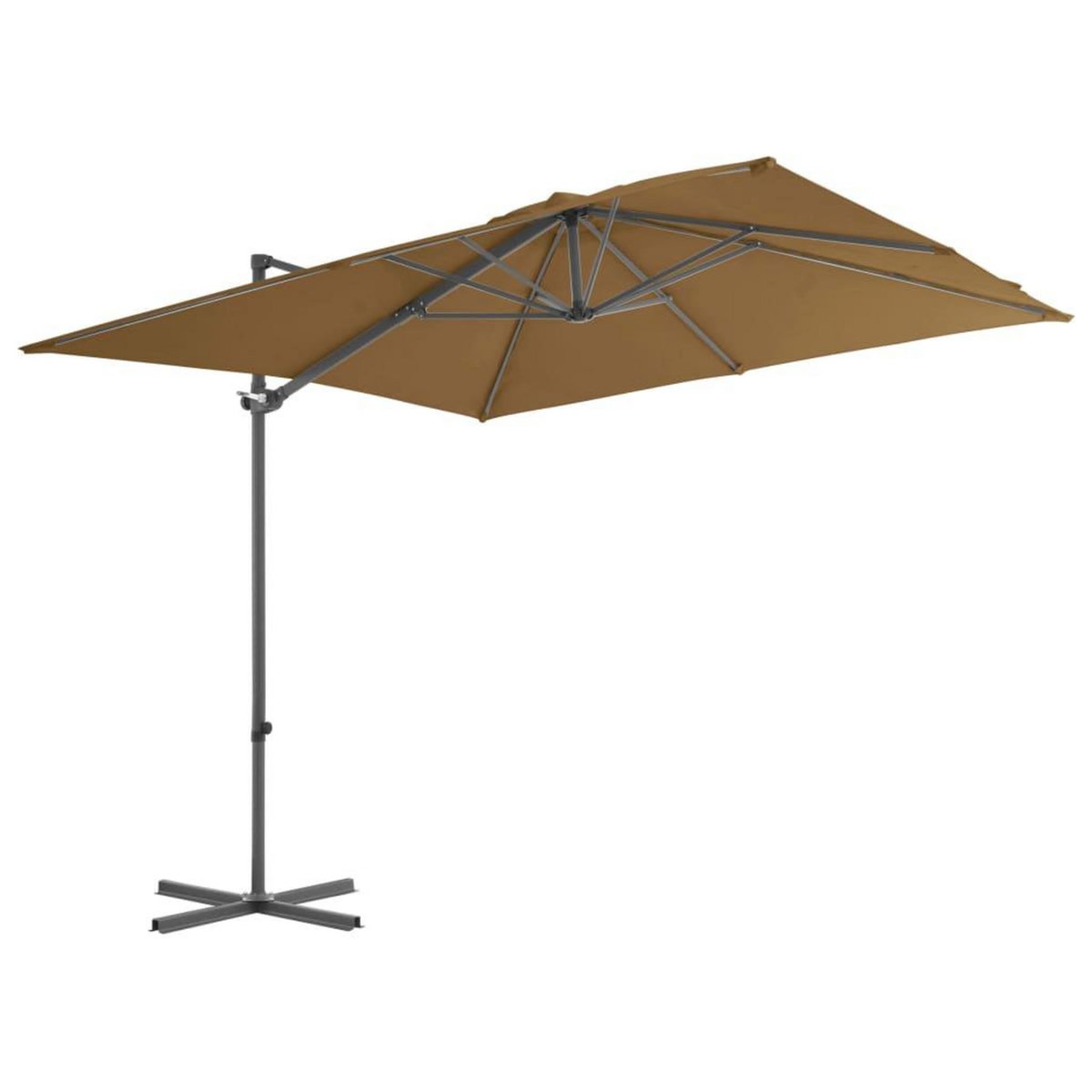VIDAXL Parasol de jardin avec base portable taupe