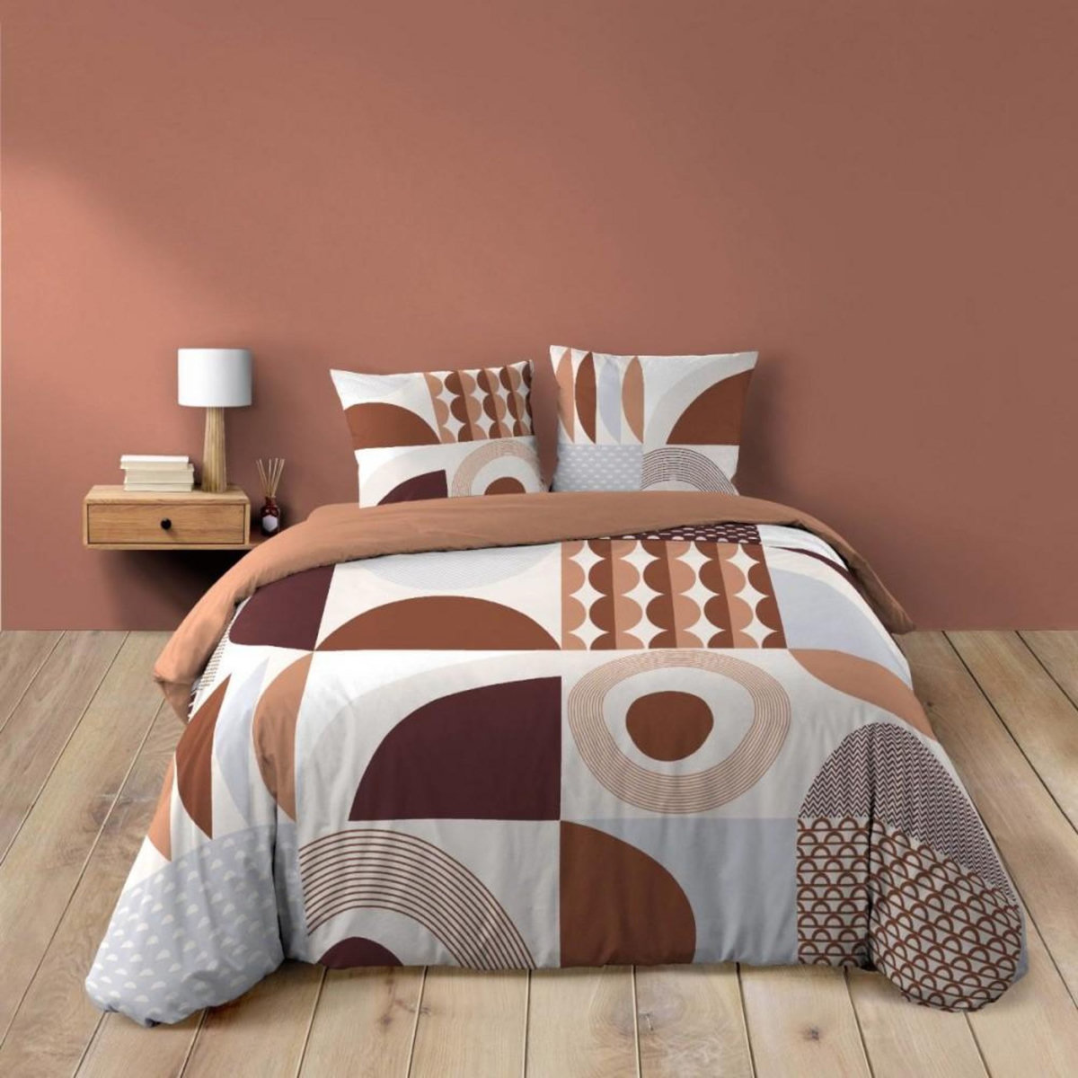 Douceur d'Intérieur Housse de couette 240x220 + 2 taies GEMMA 100% coton