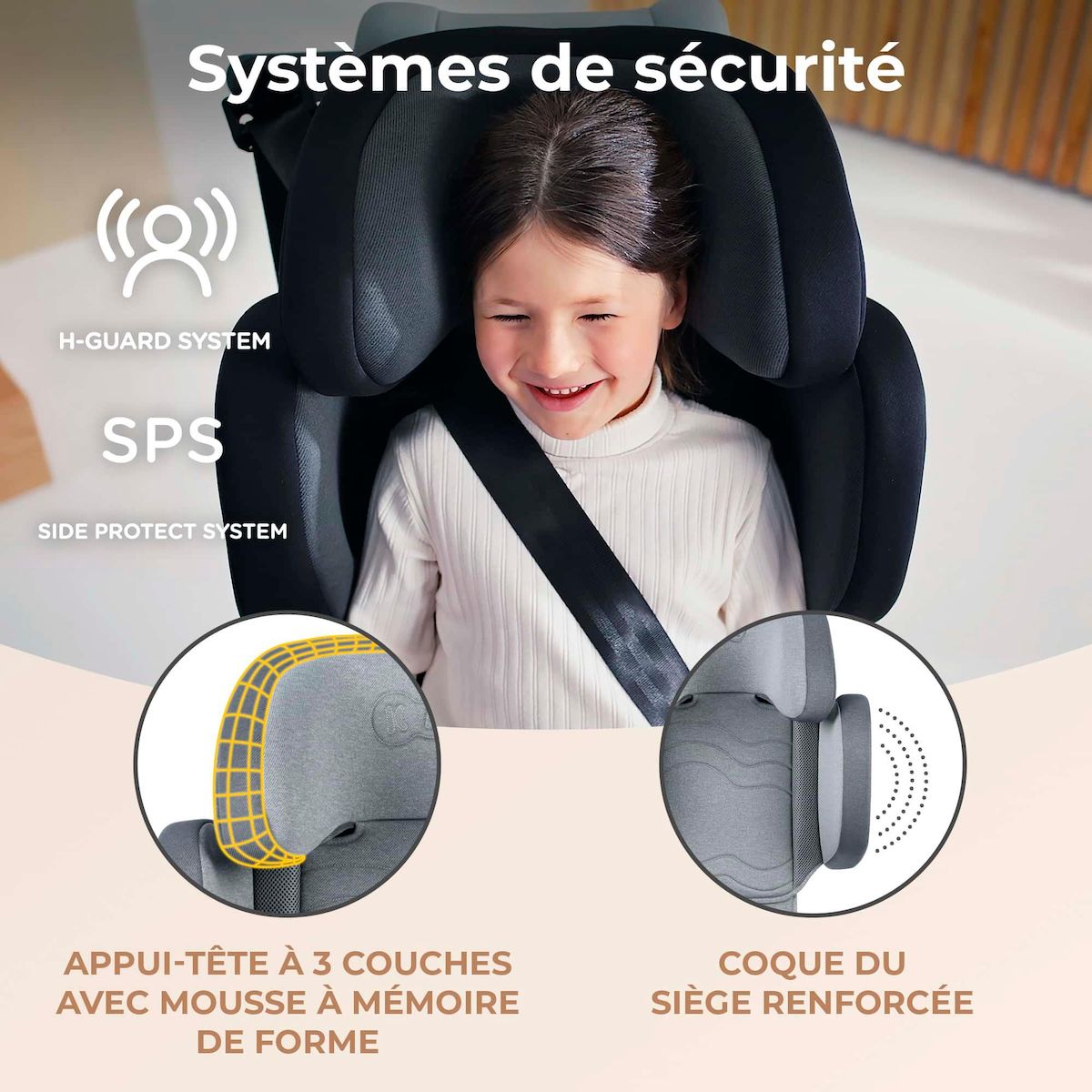 KINDERKRAFT Siège auto i-Size - installation facile avec protection latérale