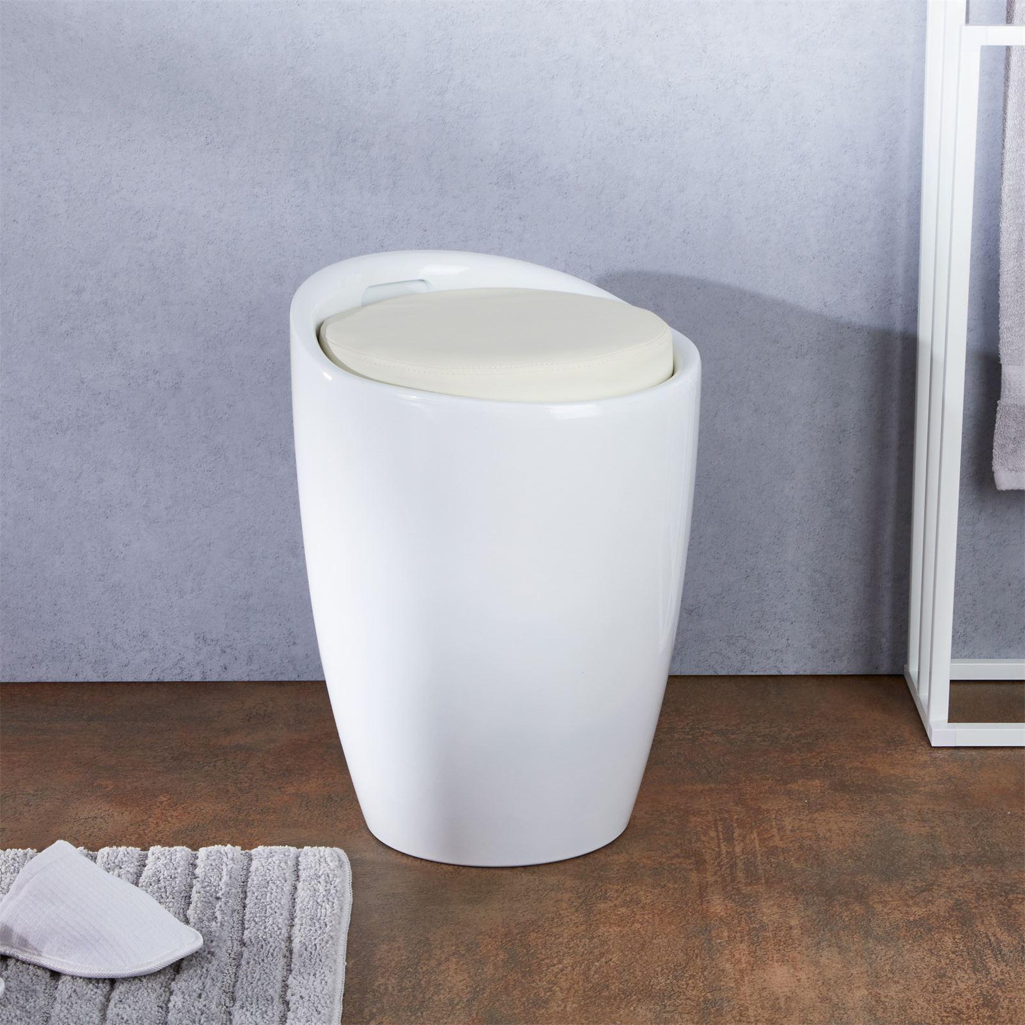 Voir la diapositive 2 : IDIMEX Tabouret coffre de rangement daniel