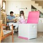 Voir la diapositive 3 : PLASTIKEN PLASTIKEN Coffre de rangement Space Saver avec roulettes et cadenas - Contenance 190 L - Coloris fuchsia