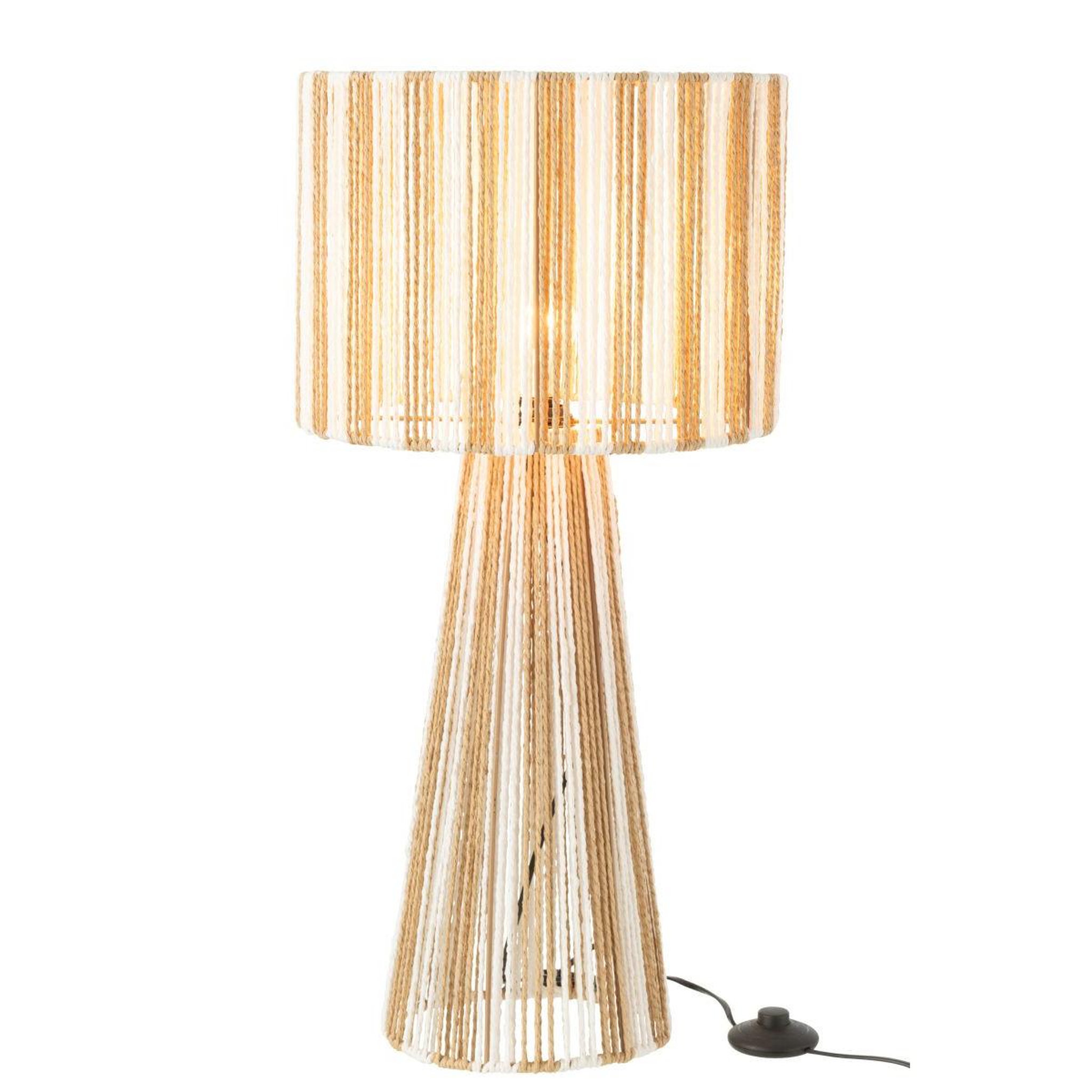 Voir la diapositive 2 : J-LINE Lampe à poser design cordes  rayures  69cm naturel