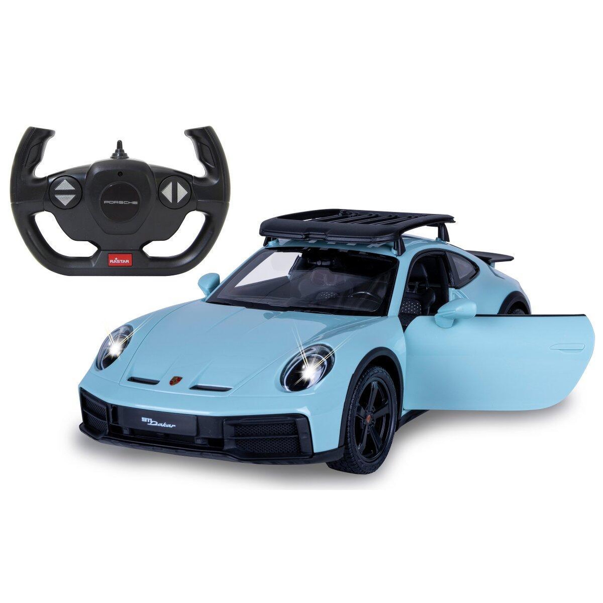 Jamara Voiture télécommandée Porsche 911 Dakar 1:14 vert ombré 2,4GHz
