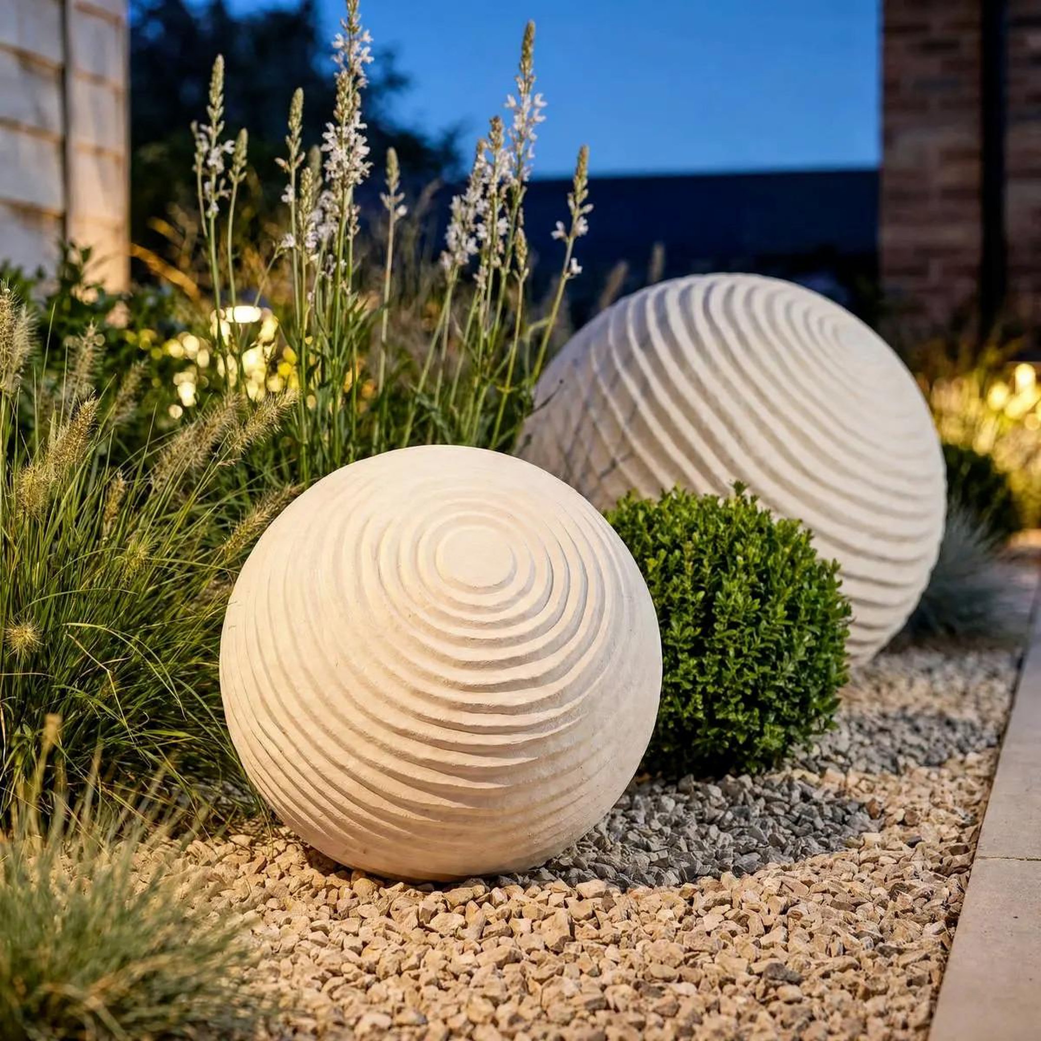 Voir la diapositive 2 : ATMOSPHERA Boule déco extérieur  bili  33cm blanc