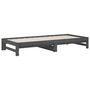 Voir la diapositive 5 : VIDAXL Lit coulissant sans matelas gris 2x(90x200) cm
