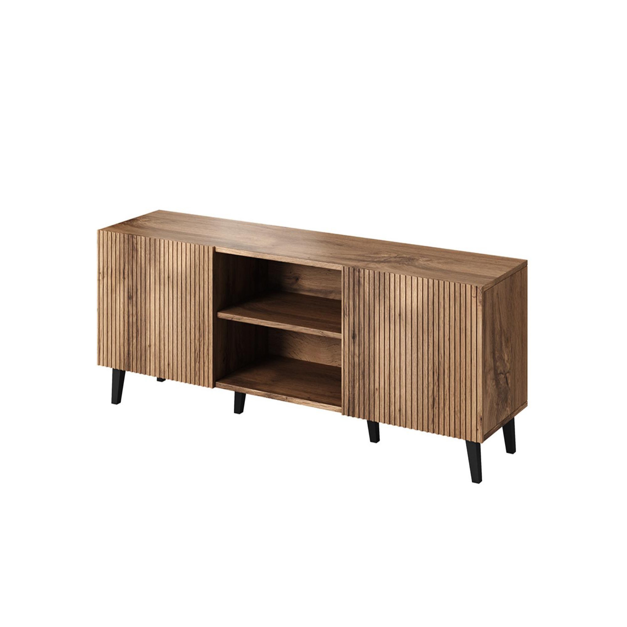 BEST MOBILIER Come - meuble tv - effet bois - 2 portes et 2 niches - 150 cm. Coloris disponibles : Marron
