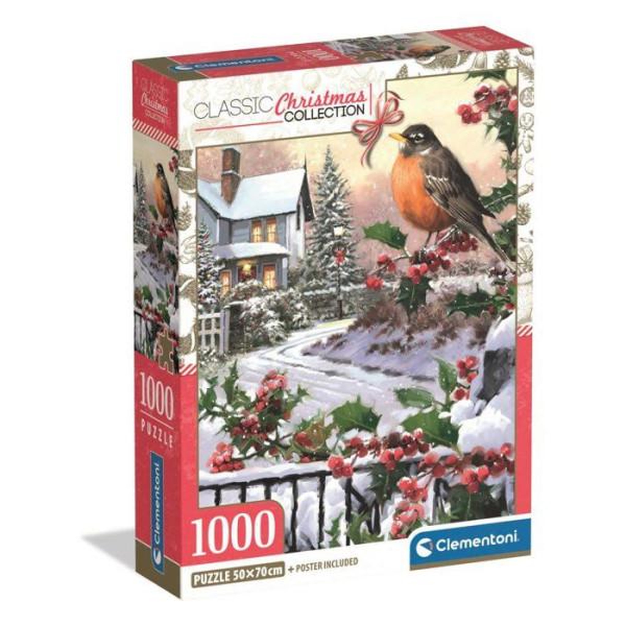 Voir la diapositive 1 : CLEMENTONI Puzzle 1000 pieces - Robin and Holly Bushes