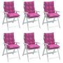 Voir la diapositive 4 : VIDAXL Coussins de chaise a dossier bas lot de 6 rose tissu oxford