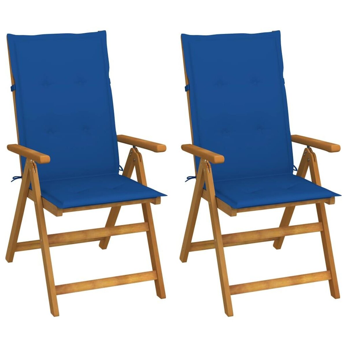 VIDAXL Chaises inclinables de jardin lot de 2 et coussins Bois acacia