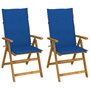 Voir la diapositive 1 : VIDAXL Chaises inclinables de jardin lot de 2 et coussins Bois acacia