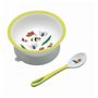 Voir la diapositive 2 : Petit Jour Bol à ventouse avec cuillère Le Zoo - Idéal pour l'apprentissage de l'autonomie alimentaire