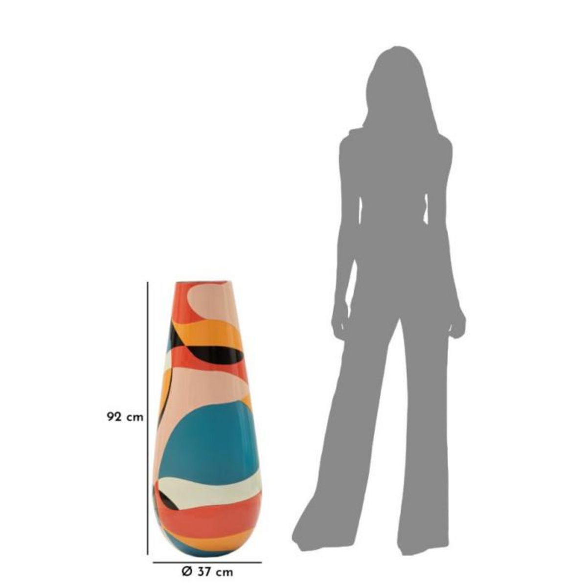 Paris Prix Vase Haut en Résine  Rubic  92cm Multicolore