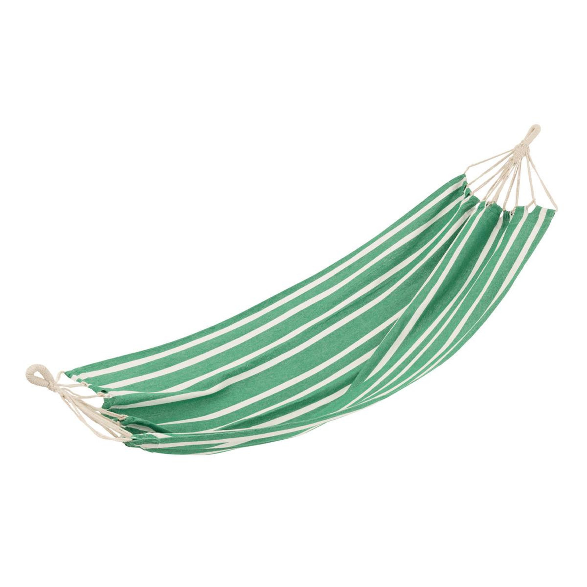 J-LINE Hamac en tissu  petites rayures  200cm vert foncé