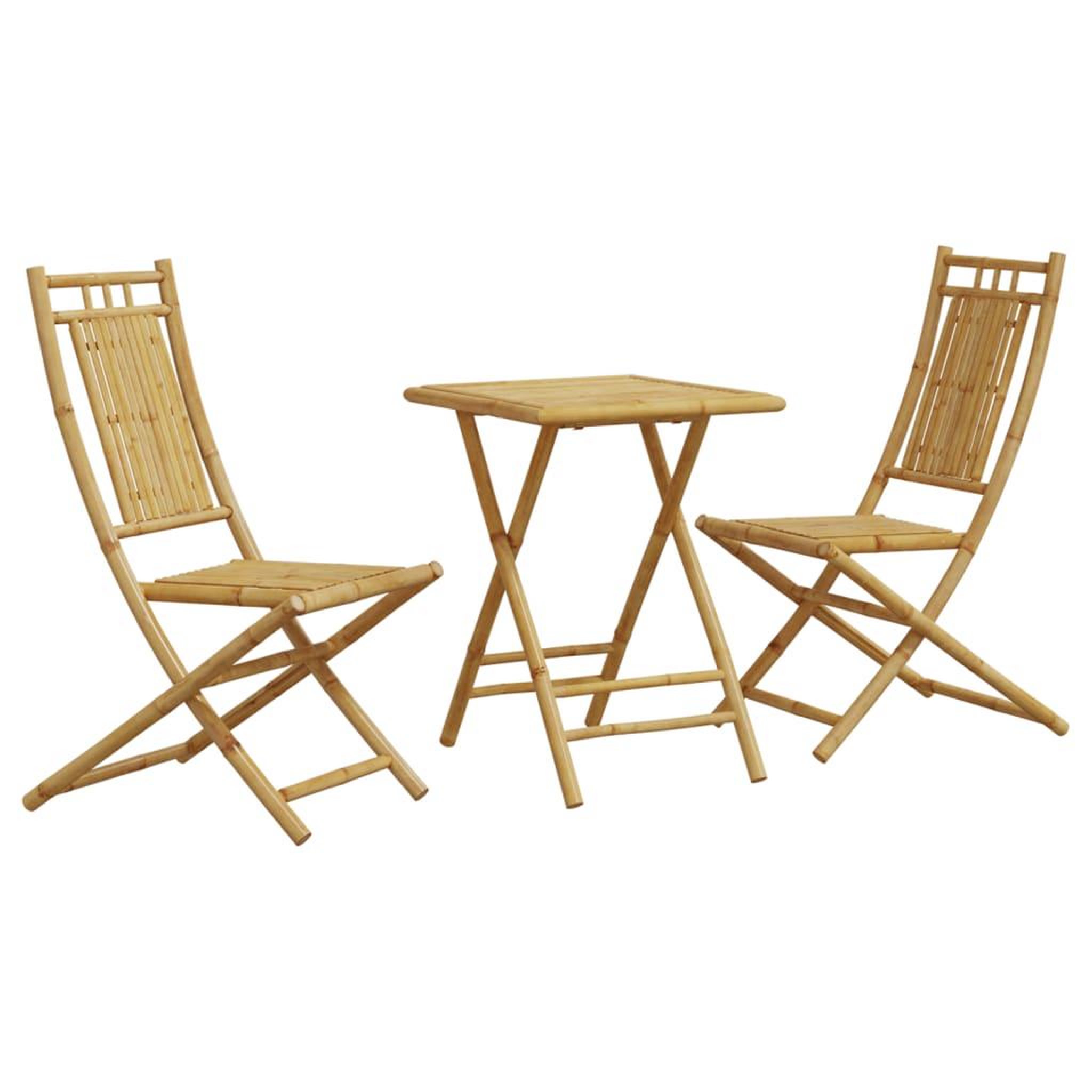 Voir la diapositive 2 : VIDAXL Ensemble de bistro 3 pcs bambou