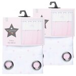 TOILINUX Lot de 2 Rideaux Princesse pour enfant - 140 x 260 cm - Rose