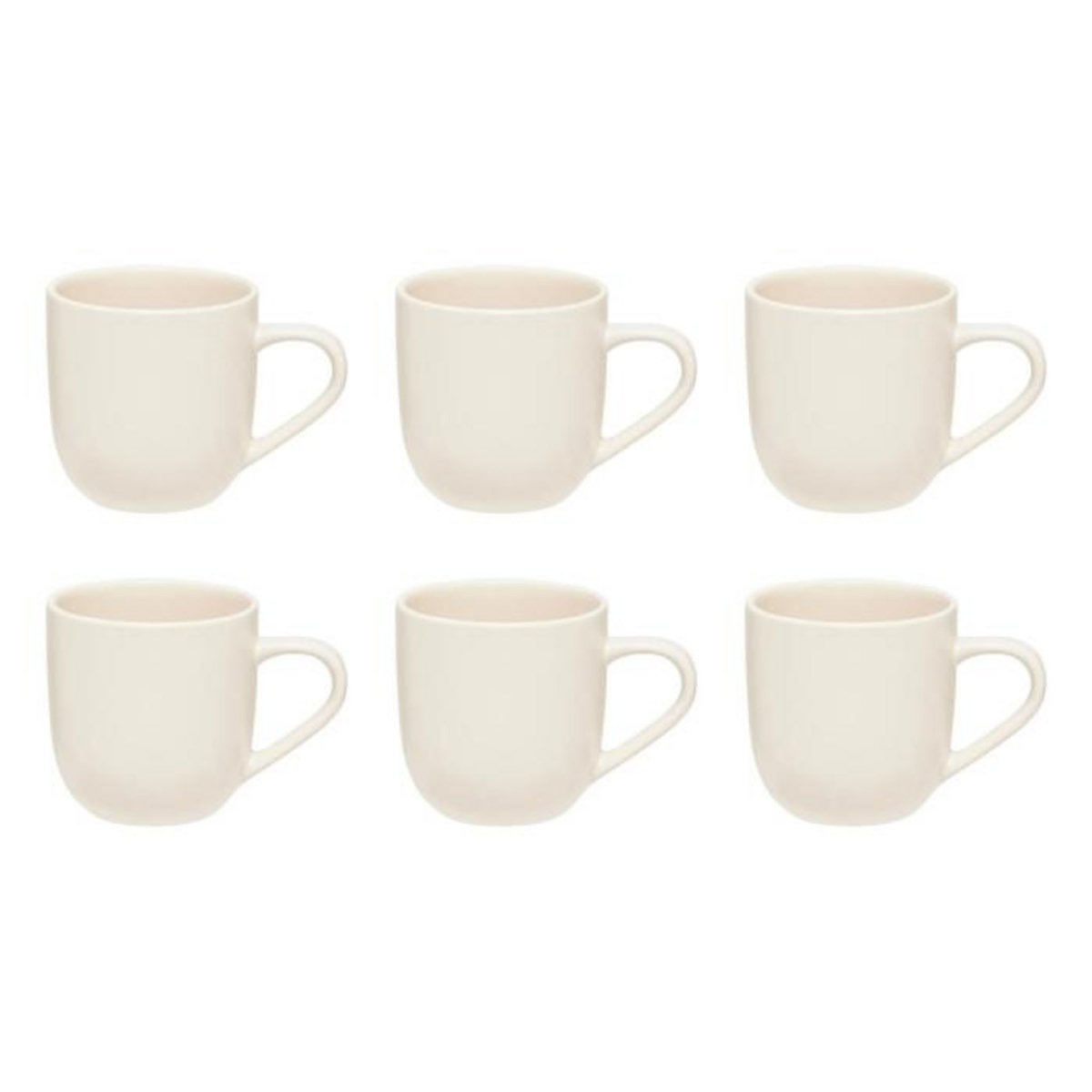 SECRET DE GOURMET Lot de 6 Mugs en Céramique  Maé  24cl Blanc